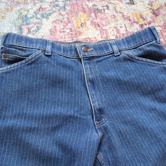 Vintage Levi’s Action Casuals Pinstripe Denim Jeans Men’s USA Made 90s Retro - Picture 6 of 10